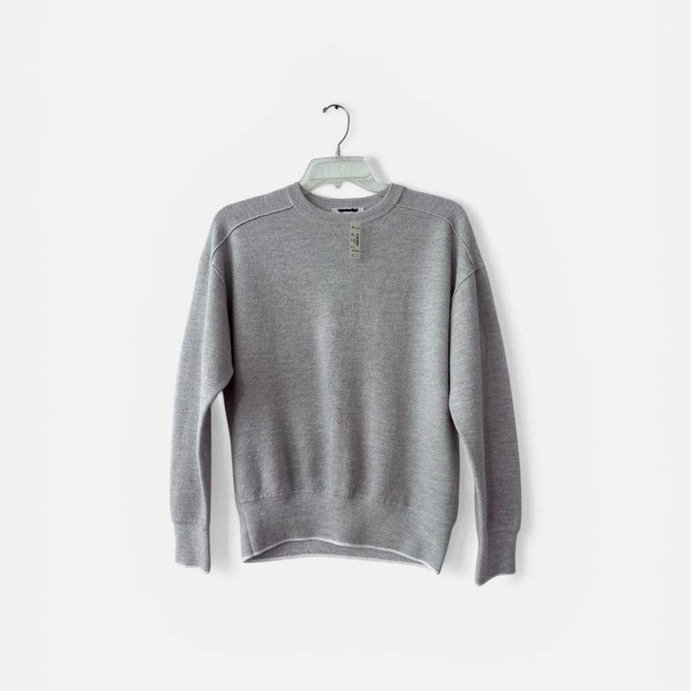 Madewell 100% Merino Wool Crewneck Sweater - Light Gray size XS -NWT